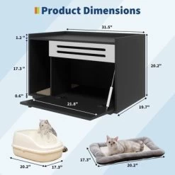 Modern Hidden Cat Litter Cabinet Furniture - Flip-Down Opening Enclosure W/Ventilation, Dog-Proof Design & End Table Function -BlueBuffalo Sales Store GUEST 7c5ffadf d158 477e 8bb8 3d995ecead03 1