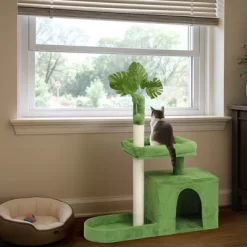 36in Cat Tree With Leaves, Multi-level Cat Tower With Cat Scratching Post Cozy Cat Condo, Padded Beds, Dangling Ball For Kittens And Indoor Cats Green -BlueBuffalo Sales Store GUEST 7ca3981c a06d 429b 87d6 c5e4cf5d3ac6