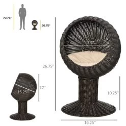 SKYONE Rotating Elevated Cat Bed With Soft Cushion, Handwoven Wicker Basket Design, 23.5" -BlueBuffalo Sales Store GUEST 7ca62fa7 5574 4e94 a7ea 426d5fc95ab0