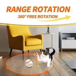 All For Paws Allforpaws Intractive Cat Toy Dinosaur Egg Spinner Cat Toy, Orange