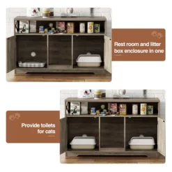 Cat Litter Box Enclosure For 2 Cats, 47" Double Hidden Cat Washroom With Scratch Pad -BlueBuffalo Sales Store GUEST 7d7be702 9635 43b6 89a7 c9a91cdb142a