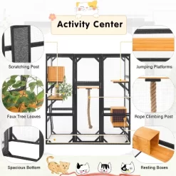 Outdoor Cat House, DIY Cat Enclosure, Cat Catio With Double Enter Doors, Balcony Cat Playpen With Platforms & Double Condos For 1-3 Cats - ModernLuxe -BlueBuffalo Sales Store GUEST 7dadc34e 91aa 4426 83cf b47bdaf62262