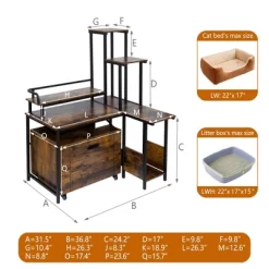 Cat Litter Box Enclosure Furniture With Flower Stand, Corner Wooden Cat Washroom -BlueBuffalo Sales Store GUEST 7dc70914 2abd 496d ad80 295c9d44a737 1