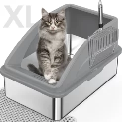 JOEJOY Metal Cat Litter Box,Large Stainless Steel Cat Litter Box,High Side,Anti-Leakage,Non-Sticky, Easy Clean,Odorless -BlueBuffalo Sales Store GUEST 7e12471d cbdf 4c35 bd5f d41da7807150