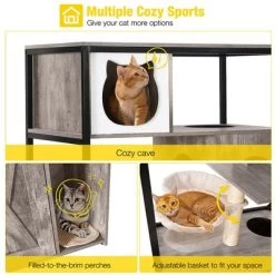 Aivituvin Wooden 3-Story Cat Condo With Litter Box Enclosure| Strong Iron Frame-AIR102 /102-I -BlueBuffalo Sales Store GUEST 7e3b0cc1 92f2 46a7 8454 257b78da42ba