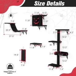 Sevobal Pet Tower 5 PCS Gothic Wall Mounted Cat Furniture, Luxury Cat Wall Furniture Set, Cat Climber, Cat Bridge, Multicolored, 11.8"*7.9"*36.6" -BlueBuffalo Sales Store GUEST 7e400ca5 4435 4512 8e41 f0aec6d55b24