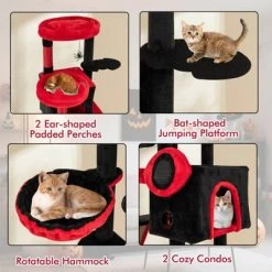 Costway Gothic Cat Tree For Indoor Cats With 2 Cat Condos & 2 Plush Perches, Dangling Balls -BlueBuffalo Sales Store GUEST 7e6572a3 dabe 4201 9652 0fbf2754a510