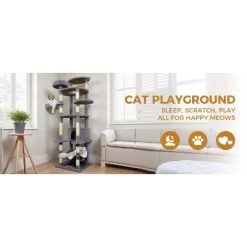 Kumasinova 78.8"/84.6" Tall Cat Tree With Hammock,Cat Tower With Scratching Post,Modern Cat Tree For Indoor Cats Large Adult,Cute Cat Furniture -BlueBuffalo Sales Store GUEST 7e7ed0bf ea26 42da 8a5c e0e3f5ef8aa6