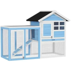 Resenkos Rabbit Hutch, Duck Cage Hutch,Rabbit Coop,48" Wooden Rabbit Hutch Bunny Cage With Waterproof Asphalt Roof,Removable Tray And Ramp, Light Blue -BlueBuffalo Sales Store GUEST 7ee8593f 7b47 4da3 8c6e 7b9ef1c4bbc2