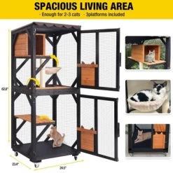 Aivituvin Medium Wooden Outdoor Cat Catio With Wheels| Connecting With Window-AIR22-M -BlueBuffalo Sales Store GUEST 7ef25d72 9587 40dc 9715 2332484aa65d
