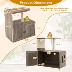 Tangkula 34.5" Tall Wooden Cat Tower W/ Sisal Scratching Post & Mat Litter Box Enclosure -BlueBuffalo Sales Store GUEST 7f0ea3e3 c8a7 453f aa9e f242f31aa903