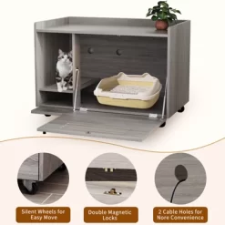 TiramisuBest White Hidden Cat Litter Box Enclosure With Top/Side Fence, Wooden Pet House Side Table For Living Room/Bedroom, Fits Most Litter Boxes 18 TiramisuBest White Hidden Cat Litter Box Enclosure With Top/Side Fence, Wooden Pet House Side Table For Living Room/Bedroom, Fits Most Litter Boxes -BlueBuffalo Sales Store GUEST 7f12c249 c491 4f5c 85d1 22806561cb39 2