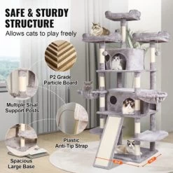VEVOR Cat Tree For Indoor Cats, 68.5" Cat Tower With 2 Cat Condos, Sisal Scratching Post, Hammocks, Top Perches, Cat Furniture Activity Center 13 VEVOR Cat Tree For Indoor Cats, 68.5" Cat Tower With 2 Cat Condos, Sisal Scratching Post, Hammocks, Top Perches, Cat Furniture Activity Center -BlueBuffalo Sales Store GUEST 7f26017b ea11 41b1 b94f a7380941cd30