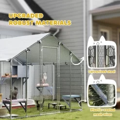 PawHut Catio Outdoor Cat Enclosure, 94.5" Extra Large Walk-in Cat House With Waterproof Cover, 2 Resting Boxes, 7 Jumping Platforms, For 5 Kittens -BlueBuffalo Sales Store GUEST 7f32d007 bc5f 46f5 a864 8ad602e45f83