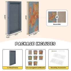 Sandinrayli Cardboard Cat Scratcher, Replaceable Cat Scratch Pads With Wooden Frame