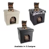 Cat House – Collapsible Multipurpose Small Dog Or Cat Ottoman With Footrest, Cushioned Top, And Interior Pillow By PETMAKER (Black)