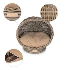 Socket Dome Bohemian Handwoven Rattan Cat Bed With Machine-Washable Cushion -BlueBuffalo Sales Store GUEST 801d4c20 9cf6 427a 9bdd 22f2caaadbe2