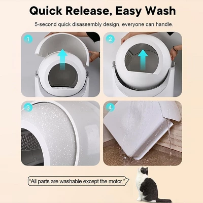 Self Cleaning Cat Litter Box, Automatic Cat Litter Box With App Control, Anti-pinch Device, 4 Highly Sensitive Gravity Sensors 4 Self Cleaning Cat Litter Box, Automatic Cat Litter Box With App Control, Anti-pinch Device, 4 Highly Sensitive Gravity Sensors - Image 4