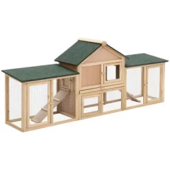 Resenkos Rabbit Hutch, Duck Cage Hutch,Rabbit Coop,Rabbit House 83" 2 Story Deluxe XL Wooden Rabbit Hutch Big Bunny Cage W/ Ladder And Run Natural -BlueBuffalo Sales Store GUEST 8158a8a6 f8fe 42fd 8d99 40b5c667ec2c