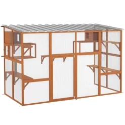 PawHut Catio, Outdoor Cat Enclosure Window Box Wooden Cat House W/ Weather Protection Roof For 2 Kitties With Resting Box, Platforms & Bridge -BlueBuffalo Sales Store GUEST 8176fbe5 95ca 4295 8849 93d048908ccd