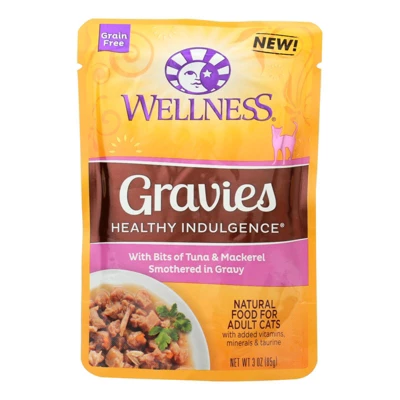 Wellness Pet Gravies With Tuna And Mackerel In Gravy Wet Cat Food - Case Of 24/3 Oz 1 Wellness Pet Gravies With Tuna And Mackerel In Gravy Wet Cat Food - Case Of 24/3 Oz