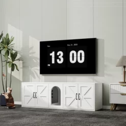 Chery Life White 59.05"L X 17.71"W X 18.89"H Modern Wooden Cat Box Furniture With Double Room, Giving Cats The Greatest Privacy Space -BlueBuffalo Sales Store GUEST 8221992c d23d 4727 9ee4 dfb3d9708e12