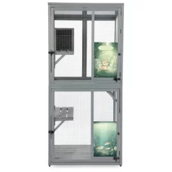 Resenkos 70-Inch Cat Catio, Outdoor Wooden Enclosure With Wheels, Multi-Level Platforms, Lockable Door, Sunroof, Custom Panels, Gray Gray With Pattern 29 Resenkos 70-Inch Cat Catio, Outdoor Wooden Enclosure With Wheels, Multi-Level Platforms, Lockable Door, Sunroof, Custom Panels, Gray Gray With Pattern -BlueBuffalo Sales Store GUEST 82456f5c ae28 4f6d 9f18 3673f32d318f