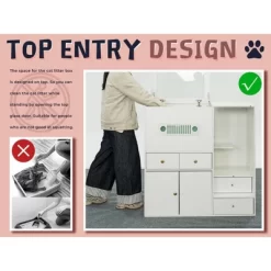 ATJafurn Cat Litter Box Enclosure Top Entry, No Need To Squat 40.2'' Furniture Style Hidden Litter Box Cat Cabinet With Glass Door -BlueBuffalo Sales Store GUEST 82ad8bff 191f 4270 87cb 4cd81ad65cd8