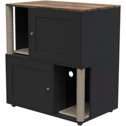 Particle Board Cat Litter Cabinet, Double Layer Enclosure Furniture With Storage For Cat Hygiene, Hidden Litter Box Cabinet With Waste Organizer -BlueBuffalo Sales Store GUEST 82ba1881 985c 42c3 94aa 8574e0957e51