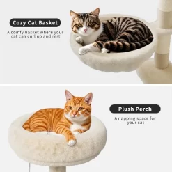 75.6'' Modern 2-in-1 Cat Tree & Hidden Litter Box Enclosure – Wooden Tower With Condo, Hammock, Scratching Post, Plush Perch & Removable Pompoms -BlueBuffalo Sales Store GUEST 839e9429 2d68 488b 920a e28879fc05b4 1