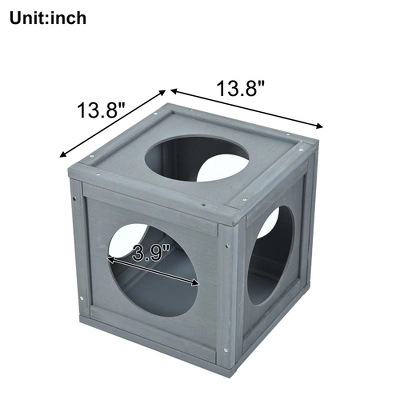 Gulches Gray Pine Wood Outdoor Cat House With Shelves And Removable Boxes 8 Gulches Gray Pine Wood Outdoor Cat House With Shelves And Removable Boxes - Image 8