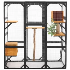 Outdoor Cat House, DIY Cat Enclosure, Cat Catio With Double Enter Doors, Balcony Cat Playpen With Platforms & Double Condos For 1-3 Cats - ModernLuxe -BlueBuffalo Sales Store GUEST 83d587ac b62c 4bd1 a882 e40be191a879