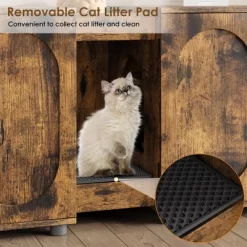 Homhougo Cat Litter Box Enclosure 55.1" Double Litter Box Furniture Large Cat Box Enclosure Kitty Litter Box Brown -BlueBuffalo Sales Store GUEST 8408c774 69f5 4a3b bd45 6cb5942e4737