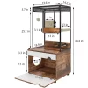 JUJABU American Design White Cat Litter Box Enclosures With Cat Tree Tower