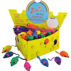 Box Of 60 Zanies Real Fur Rattling Rainbow Mice In Cheese Box - 3" -BlueBuffalo Sales Store GUEST 8569f35c 78bc 427a 932d 57e320745a81