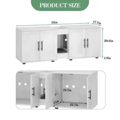 MDF PB Double Cage Cat Litter Cabinet With Dual Compartments, Durable Material, Spacious Design, Easy To Clean, And Stylish Appearance