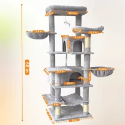 YOOCOZZ 68 Inches Multi-Level Large And Tall Cat Tree, Scratching Post With Sisal Rope-Gray 14 YOOCOZZ 68 Inches Multi-Level Large And Tall Cat Tree, Scratching Post With Sisal Rope-Gray -BlueBuffalo Sales Store GUEST 85c16d1e eaf3 4a48 9e80 e3618cf0cf4a 1