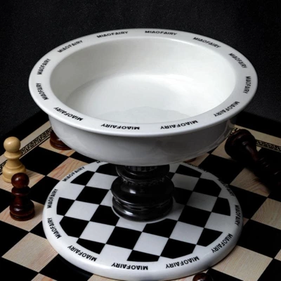 FairyLand™ - Elevated Ceramic Pet Bowl – Black & White Chess Design, Anti-Slip, Ergonomic Raised Feeder (6.9" Wide, 5.2" Tall) 7 FairyLand™ - Elevated Ceramic Pet Bowl – Black & White Chess Design, Anti-Slip, Ergonomic Raised Feeder (6.9" Wide, 5.2" Tall) - Image 7
