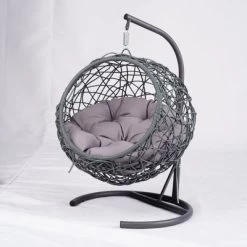 DOMETOUR Cat Swing Bed With Stand & Cushion, Rattan Wicker Appearance, Indoor Hanging Swinging Cat Bed For Cats, Small Dogs, And Small Animals Gray -BlueBuffalo Sales Store GUEST 86958106 d4e5 49b7 b322 03bb5f514420