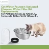 NISPIRA PLWF003 Stainless Steel Cat Water Fountain Activated Charcoal Water Filter Replacements With Spongies For Petlibro 67oz/2L 101oz/3L, 24 Pack