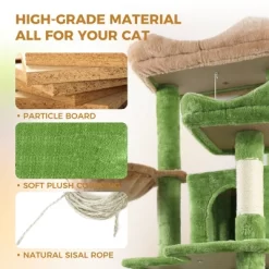 68 Inches Cat Tree Tower Multi-Level Durable Cat Scratching Post Space Saving Cat Condo Pet Play House For Indoor Cats Green -BlueBuffalo Sales Store GUEST 879b9c09 3358 4cde 800c 1ad57382093d 1
