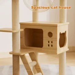 Lyngins Modern Multi-Level Cat Tree,Wooden Cat Tower For Indoor Cats,Cat Condo With Hammock & Top Perch & Scratching Posts -BlueBuffalo Sales Store GUEST 87e0a224 0ce1 46ab bd5d a197c05c38bb 1