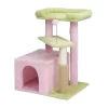 Angel Sar 27.5'' Cat Tree With Condo & Scratching Post, Multi-Level Cat Tower With Pad, Padded Bed For Kittens And Indoor Cats, Pink