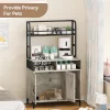 Hidden Cat Litter Box Enclosure Furniture With Shelf Storage And 2 Doors