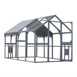 ELJGET 110" Metal Chicken Coop, Outdoor Large Chicken Run Rabbit Pet Playpen With Waterproof Cover For Yard Backyard Farm, Gray -BlueBuffalo Sales Store GUEST 89111a99 6f3c 4aa4 a4b8 69e1d3bdbbf4