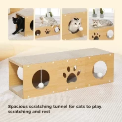 MUlti-Hole Fun Cat Tunnel With Scratching Board And Game Pom Pom Cat Tunnel House,Interactive Cat Scratching House Drilling Hole Teaser -BlueBuffalo Sales Store GUEST 892063dd 0da4 4926 947a eb8c90dcb13d