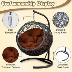 Dolonm Premium Cat Egg Chair: Hanging Swing Bed W/Removable Cushion & Stand - Durable HDPE For Indoor/Outdoor -BlueBuffalo Sales Store GUEST 8955eb11 9163 49a5 80f4 d1321158be13 1