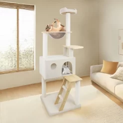 KTMBDW 65'' Cat Tree For Indor Cats, Multifunctional Cat Tower With Cozy Condo, Perches, Scratching Posts And Hammock, White 13 KTMBDW 65'' Cat Tree For Indor Cats, Multifunctional Cat Tower With Cozy Condo, Perches, Scratching Posts And Hammock, White -BlueBuffalo Sales Store GUEST 8a144f0a eb65 4dd1 bfbe 1ce0be4c9dab