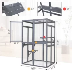 DOMETOUR Wooden Cat Catio Outdoor Cat Enclosure Cat House With Platforms, Sunshine Board, Hammock, Door, Kitten Cage -BlueBuffalo Sales Store GUEST 8a185c92 f8d3 489b 9be0 7a0441b7ee78