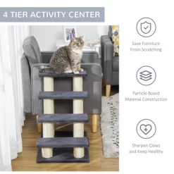 SKYONE Stair-Shaped Cat Tree With Soft Plush Steps & Sisal Scratching Post For Safe Climbing -BlueBuffalo Sales Store GUEST 8a6a2809 2863 444f 8655 81948ca9c598
